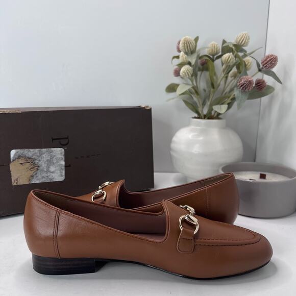 Linea Paolo Maura Essential Golden Bit Leather Loafers Cognac Women's 7M Classic - Picture 6 of 11